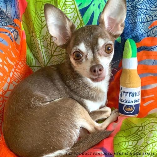 Haute Diggity Dog Grrrona Beer Bottle Plush Dog Toy, Drink Parody Chew Toys