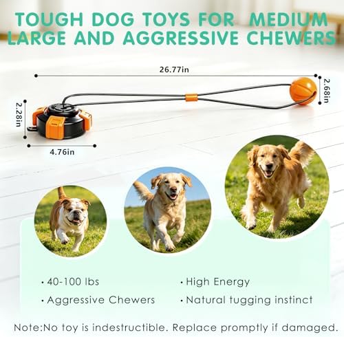 Fuufome Suction Cup Dog Toys for Medium Large Aggressive Chewers