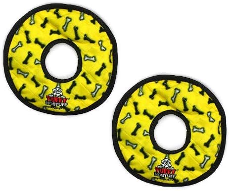 TUFFY® : (2 Pack No Stuff Ring Dog Toy: Ultra Durable Plush Toy with Multiple Layers & Reinforced Seams, Washable and Floats, Original Construction