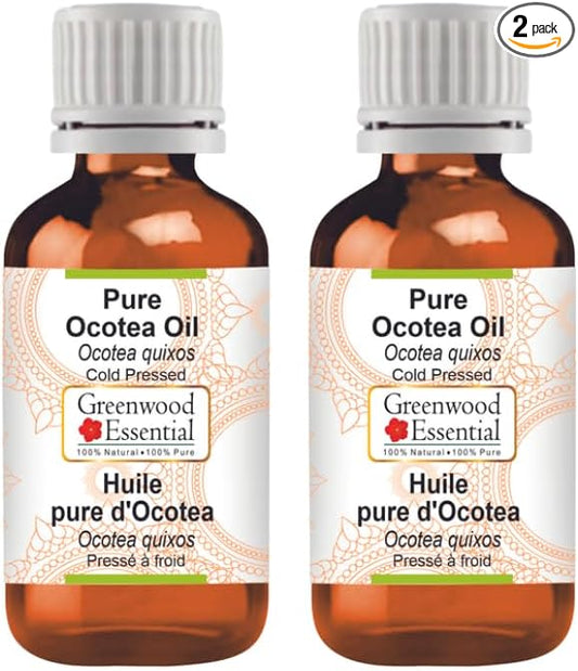 Greenwood Essential Pure Ocotea Oil (Ocotea quixos) Cold Pressed (Pack of Two) 5ml X 2 (0.33 oz)