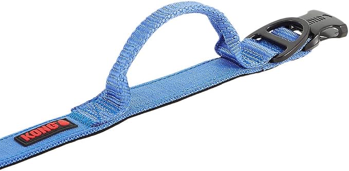 KONG Ultra Durable Padded Comfort Handle Dog Collar (XL, Blue)