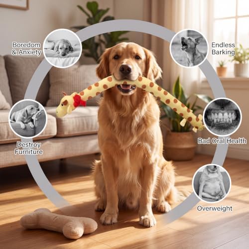 4 Pack Extra-Long Squeaky Dog Toys, 35.4 Inch Plush Toy for Dog