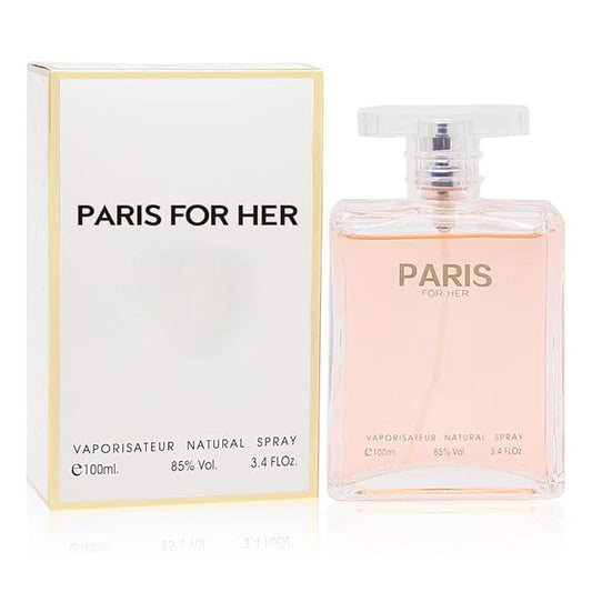 A CENTER PARIS FOR HER Eau de Parfum Spray for Women,Wonderful Gift,Gourmand Fragrance,Daytime and Casual Use,for all Skin Types,a Classic Bottle,3.4 Fluid Ounce