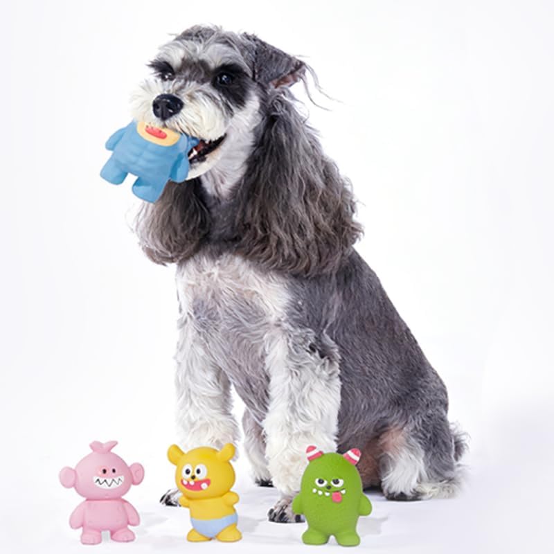 Mikivery Dog Chew Toys Tough Squeaky Latex Toy, for Aggressive Chewers