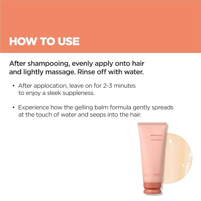 AMOS PROFESSIONAL Repair Cica Hair Mask l Repairs, Strengthens, & Nourishes for Split Ends & Breakage, Reverse Hair Damage from Bleach, Color, Chemical Services, 6.7 fl. oz.