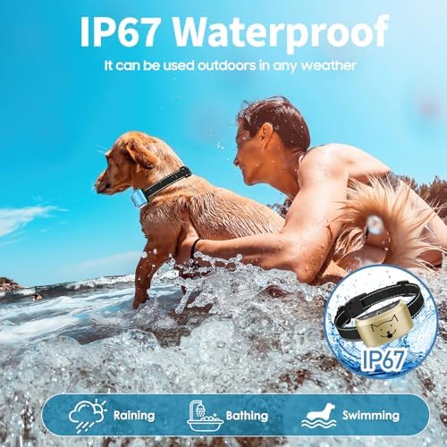 Anti Bark Collar - Humane Vibration & Beep for Large Dogs Stop Barking | Smart Training Collar with Recognition Chip & 8 Adjustable Sensitivity Levels, Rechargeable & IP67 Waterproof No-Bark Collar