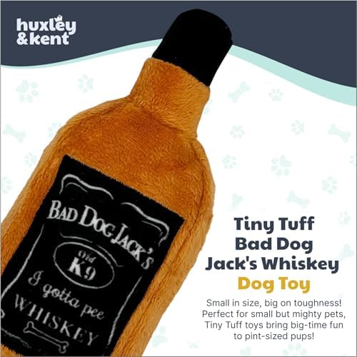 Huxley & Kent Tiny Tuff Plush Dog Toy, Bad Dog Jack's Whiskey