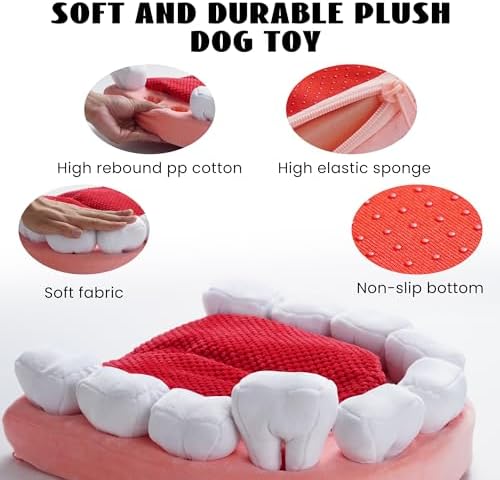 Nocciola Interactive Teeth Dog Toys – Enrichment Puzzle Funny Dog Toy for Small to Large Dogs, Hide and Seek Dog Toys to Keep Dogs Busy (White Teeth)