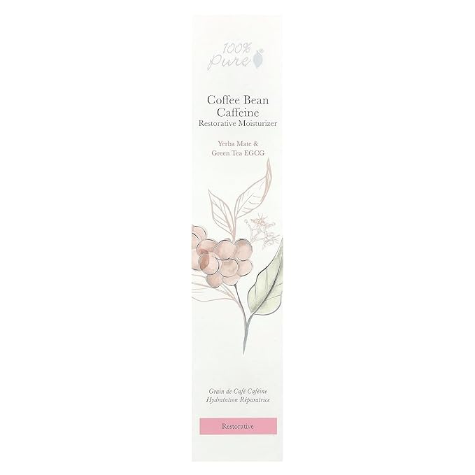 100% PURE Coffee Bean Caffeine Face Cream Glowing Skin Care Anti Aging Youthful Boost Caffeinated Facial Moisturizer with Hyaluronic Acid & Niacinamide for Women & Men - 1.7 fl oz