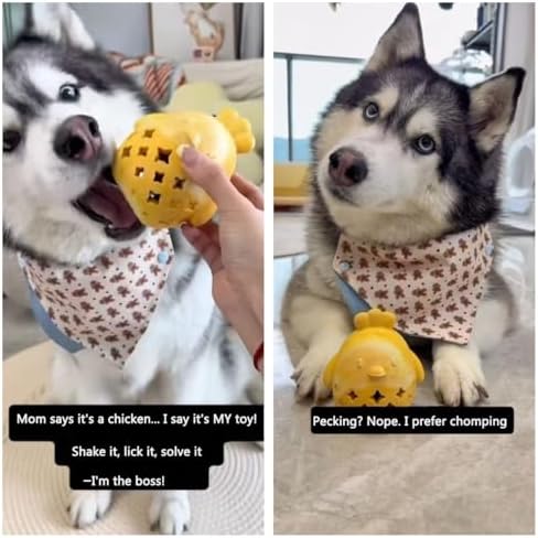 MewaJump Dog Toy Treat Food Dispenser Puzzle Rubber Chew Toys Stuffed Ball
