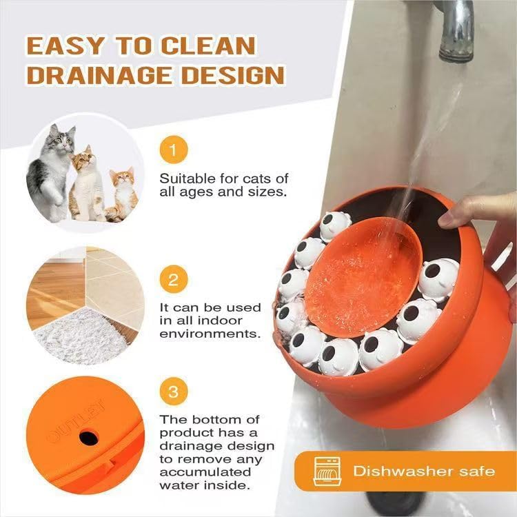 Cat Puzzle Feeder, Puzzles Cats Slow Feeder Treat Dispenser for Indoor Cats, Mental Stimulation Slow Feeder Cat Bowl, Reduce Boredom and Anxiety