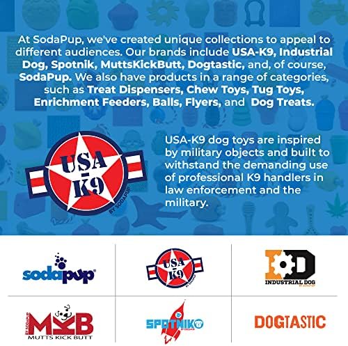 SodaPup USA-K9 Cherry Bomb – Durable Dog Tug Toy, Treat Dispenser, Chew Toy Made in USA from Non-Toxic, Pet Safe, Food Safe Natural Rubber Material for Bonding, Exercise, Training & More