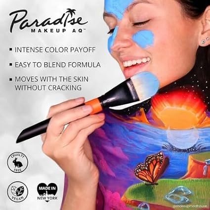 Mehron Makeup Paradise Makeup AQ Pro Size | Stage & Screen Performance, Face & Body Painting, Beauty, Cosplay, and Halloween | Water Activated Face Paint, Body Paint 1.4 oz (40 g) - Pastel Yellow