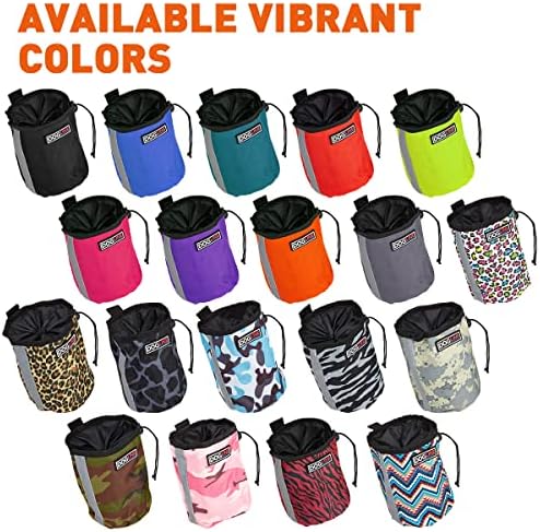 Dogline Dog Treat Pouch: Puppy Training Bag, Pet Kibbles and Snacks Holder, Litter Waste Bags Dispenser with Adjustable Drawstring Closure, Large Capacity with Mesh Pocket, Strong Nylon Material