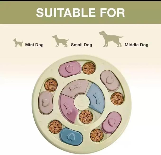 Interactive Dog Puzzle Feeder, Slow Food Bowl, Mental Stimulation Treat Dispenser for Dogs