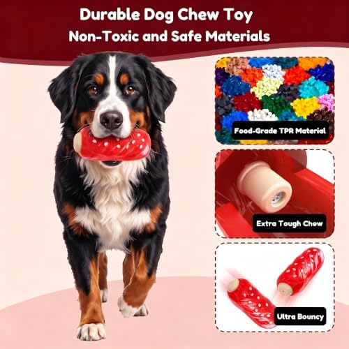 Squeaky Dog Chew Toys, Interactive Tough Indestructible Dog Toys for Aggressive Chewers, Medium to Large Dogs, Indoor & Outdoor Use