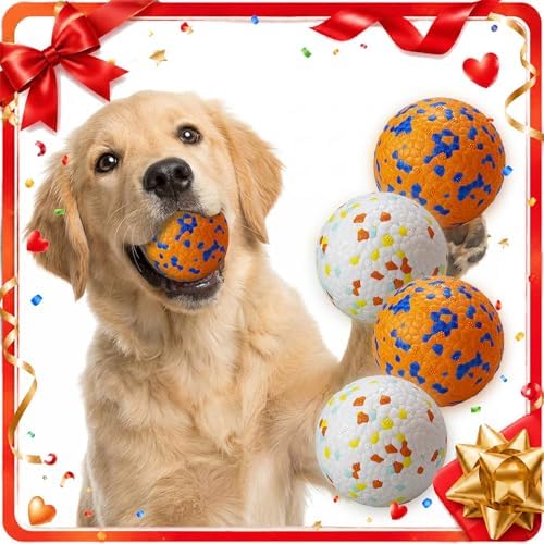 Dog Ball Toys Dog Tennis Ball for Aggressive Chewers Indestructible Bouncy Lightweight Water Toy Fetch Ball for Large Medium and Small Dog