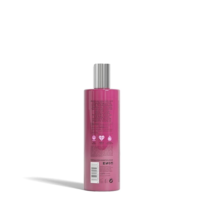 I Love Glazed Raspberry Scented Body Wash - Moisturizing Body Wash and Foaming Bubble Bath - Raspberry, Strawberry, and Vanilla Fragrance - 11.8 oz