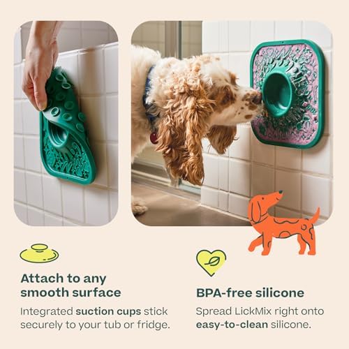 Woof LickMat, Slow Feeder Mat for Dogs, Green