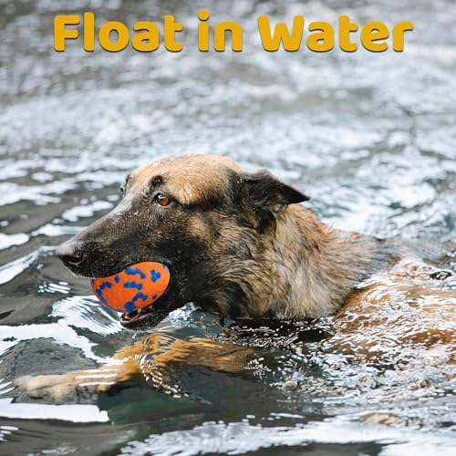 Dog Balls, Indestructible Dog Toy Ball for Aggressive Chewers, Durable High Elasticity Interactive Ball for Training Dog Catch and Fetch, Large Medium Small Dog and Puppies(Orange, 2.5in, 1pcs)