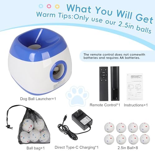 Automatic Ball Launcher for Dogs: 40-80FT Thrower Fetch Machine