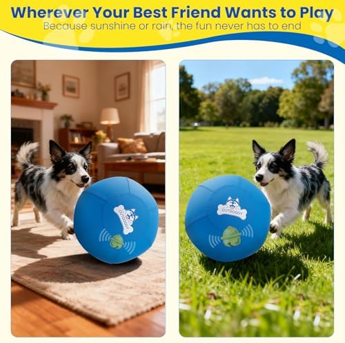 14'' Herding Ball for Dogs Built-in Bell, Interactive Dog Toy