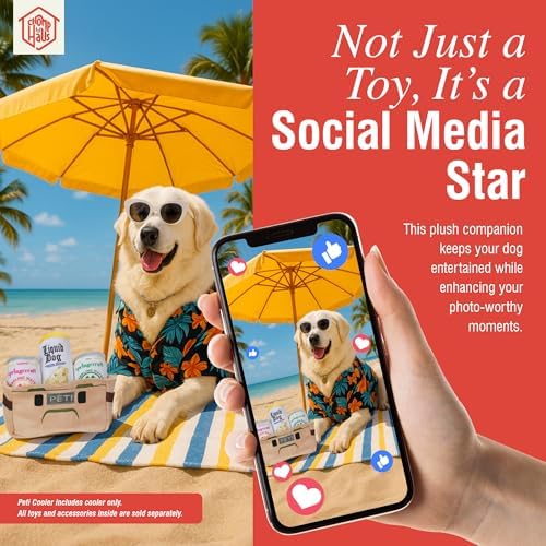 Peti Cooler – Luxurious Parody Plush Dog Toy Cooler with Premium Fabric, Embroidered Details, Holds Chomp Haus Plush Can Toys, Designer-Inspired Gift for Large Dogs & Dog Lovers