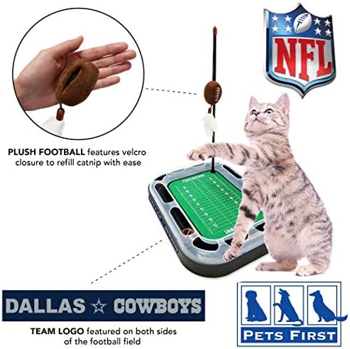 Pets First Dallas Cowboys Football Field Cat Scratcher Toy (Pack of 2)