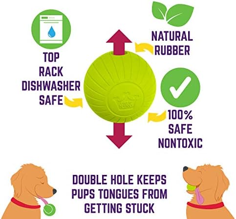 Chew King Supreme Rubber Fetch Balls - Extremely Durable Natural Rubber Toy, 2.5 inch, Yellow (CM-10066-CS01)