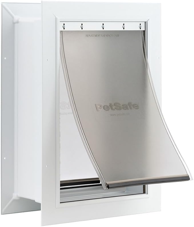 PetSafe Wall Entry Pet Door, Telescoping, Dogs up to 15 lb, Small | Insulates Better Than Metal, Interior & Exterior Install, Weatherproof Double-Flap, DIY Telescoping Tunnel 4.75-7.25 in Walls