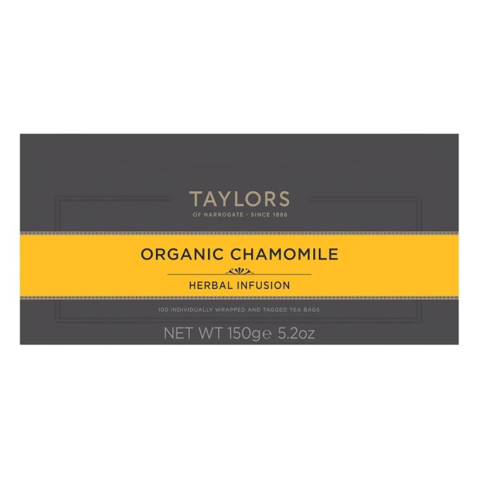 Taylors of Harrogate Organic Chamomile Herbal Tea, 100 Teabags (Pack of 5)