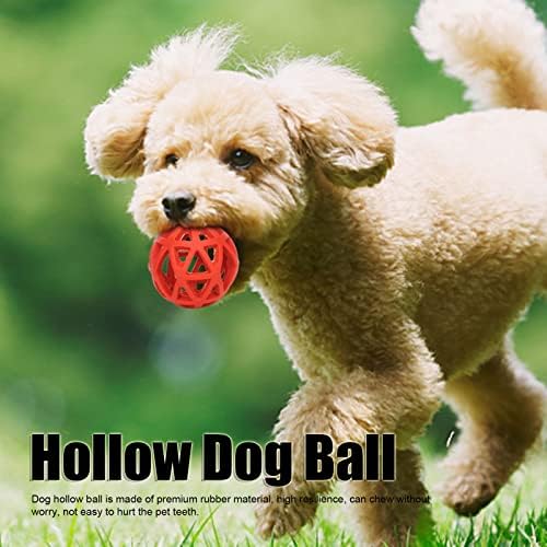 Dog Toy Ball - Hollow Dog Ball Bite Teeth Grinding Interactive Rubber Pet Chewing Ball Toy for Indoor Outdoor (Small)