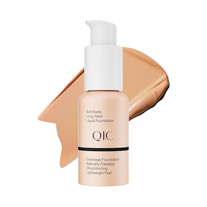 Liquid Foundation Makeup, Full Coverage Foundation + Matte Foundation Face Makeup for Evens Skin Tone Cruelty-Free Natural Finish 1 Fl Oz (Buff beige)