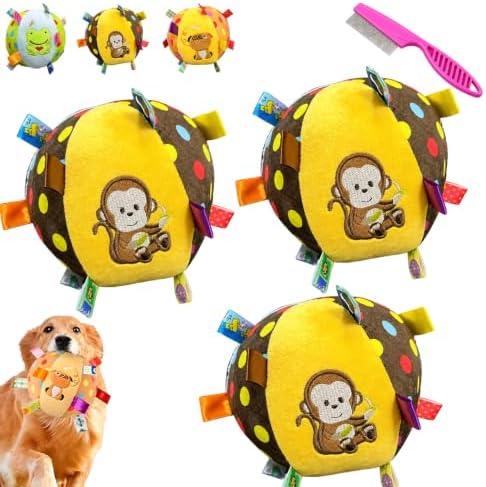 Squeaky Play Balls for Dogs,Squeaky Ball Interactive Toy，B+B+B
