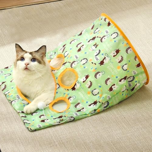 Cat Sack Hide & Seek Tunnel Bags - Interactive Cat Toy with Plush Ball & Crinkle Paper