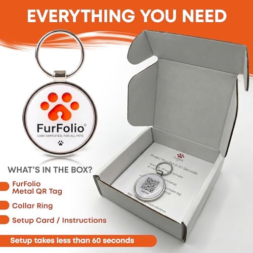 QR Code Dog Tag for Dogs & Cats – Smart Pet ID Tag – Scan to Contact Owner – No Subscription – Lost Pet Protection