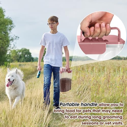 TBMax Portable Dog Food Storage Container 5 to 7 Lbs, Airtight Cat Food Container with Large Spout & Cup, Pet Food Storage Dispenser for Small Animal Kibble Storage, Dog Treat Bird Seed Container
