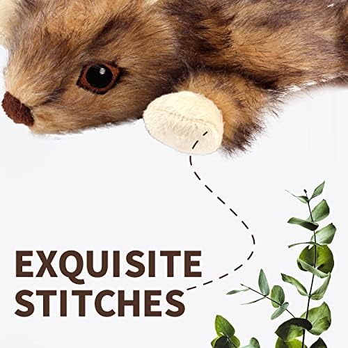 ALL FOR PAWS Orel Rabbit Squeaky Dog Toy, Flat Plush Bunny Dog Toy with Large Built-in Squeaker, Interactive Plush Chew Toy for Small Medium Large Dogs, 9.8 x 7.5 x 4.3 in