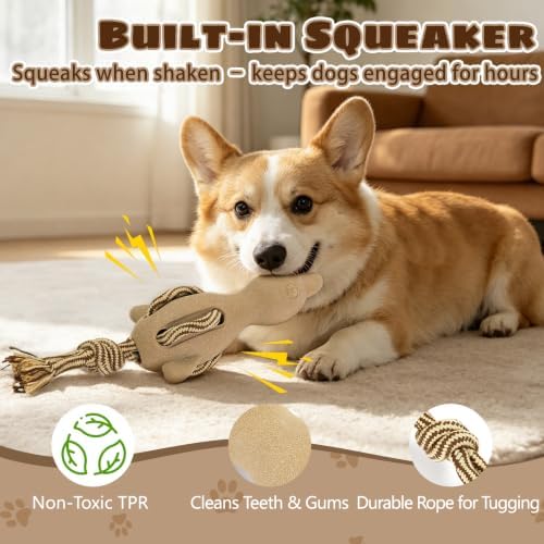 Squeaky Duck Dog Toy – Chew & Tug Rope for Small Breeds