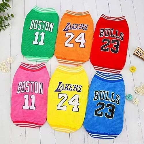 Dog Clothes Basketball Mesh Breathable T-Shirt,Pet Clothes Puppy Sportswear Spring/Summer Fashion Dog Shirt. (Blue, Large)
