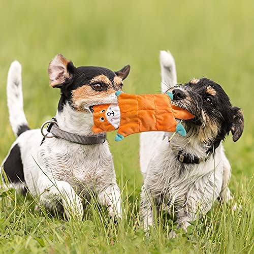 No Stuffing Dog Toys - 5 Pack Squeaky Dog Toys Plush Set for Puppy Teething