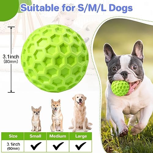 DISSKNIC Indestructible Squeaky Dog Balls, Interactive Dog Toys for Aggressive Chewers Large Breed for Relieving Anxiety, Dog Chew Toys Balls for Aggressive Chewers, Outdoor Dog Toys Dog Water Toys