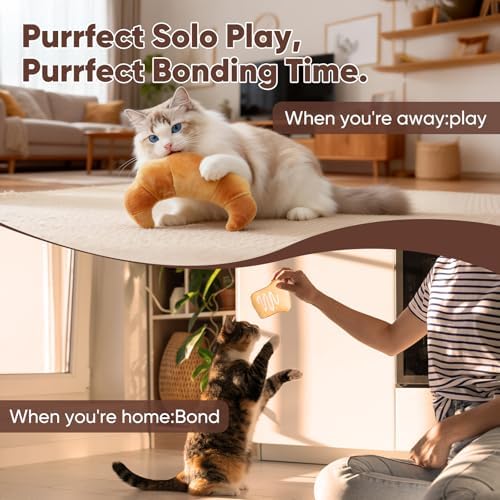 CiyvoLyeen Plush Bread Catnip Toys for Indoor Cats 6 Pack