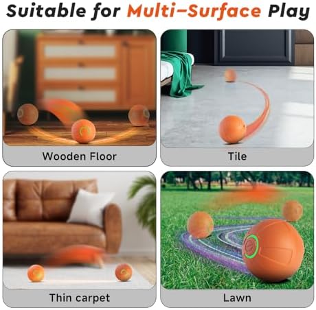 Interactive Small Dog Toy Ball, 2 Inch Smart Jumping Ball for Puppy/Small Dogs, Activated Automatic Bouncing Moving Vibrating, Dog Toy for Small Dogs to Keep Them Busy（Orange）