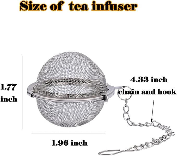 Tea Infusers for Loose Tea 3 Sets Tea Infuser Loose Leaf Tea Steeper Tea Stainless Steel Ball Mesh Tea Strainer Filters with Crtstal Pendant (Metal Turtle)