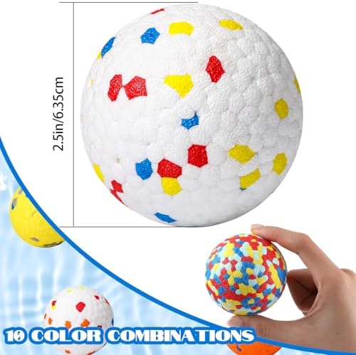 Lenwen 10 Pcs Dog Balls for Aggressive Chewers, 2.5 Inch, Glitter Color
