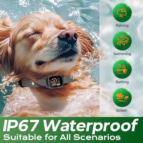 Dog Bark Collar for Large Medium Small Dogs, Smart Rechargeable Barking Collar with 5-Level Sensitivity, 3 Beep & Vibration Modes, Waterproof