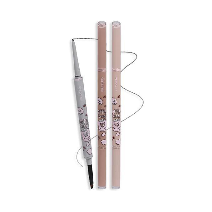Waterproof Gel Eyeliner Pencil - Highly Pigmented, Smudge-proof, Longwearing and Ultra-Fine Tip for Precise Eye Makeup - Built-in Brush for Easy Application - Ideal for women(02 Caramel Brown)