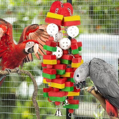 GPY Bird Toys for Parakeets, 22in Multi-Color Large Bird Toys for Parrots