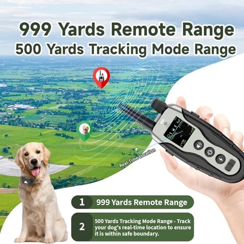 GPS Wireless Dog Fence System & Dog Shock Collar, 2-in-1, No App, Black